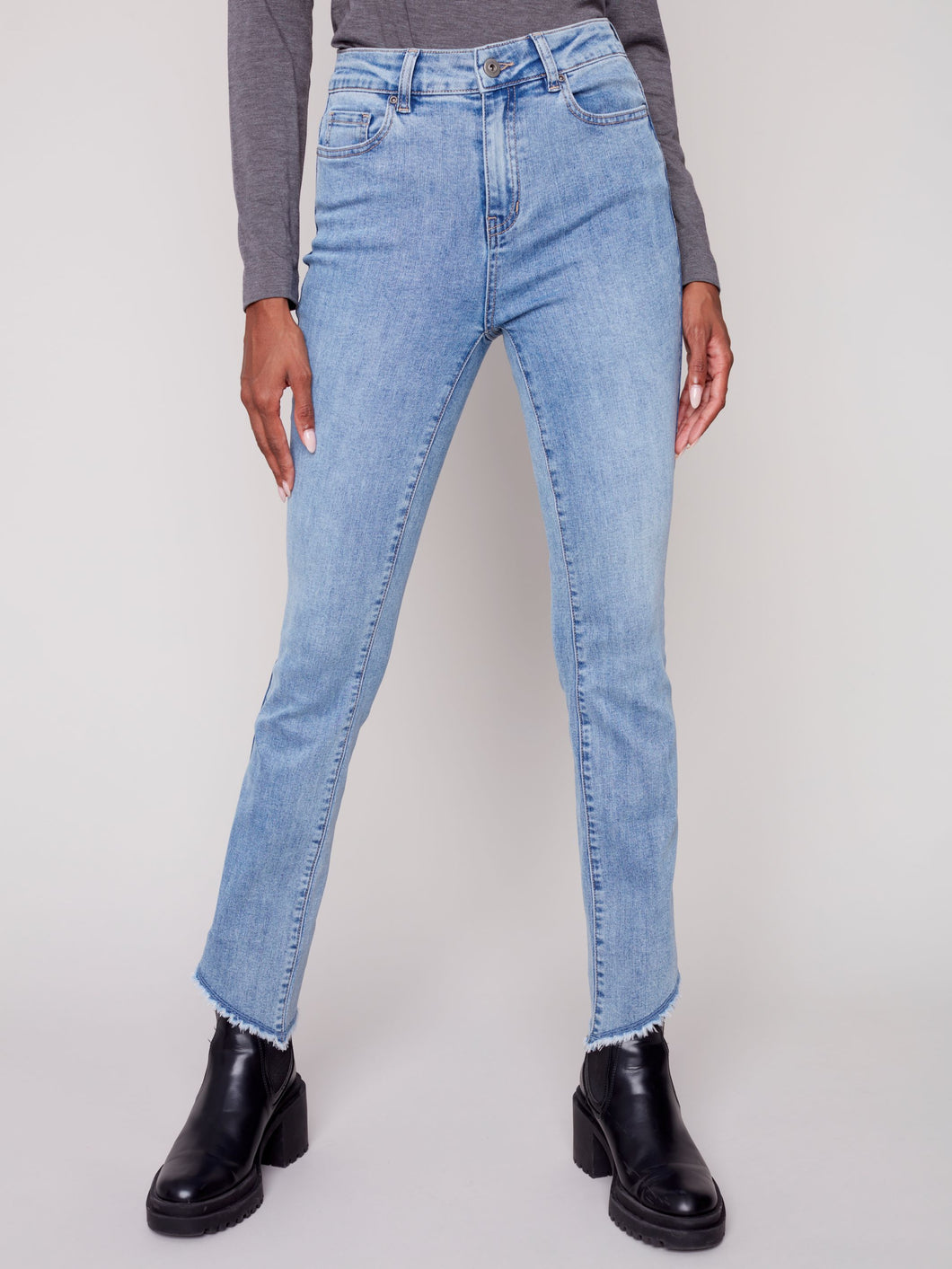 Charlie b Boot Cut Jeans with Assymetrical Hem
