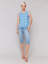 Load image into Gallery viewer, Charlie b Printed Sleeveless Linen Top with Side Ties
