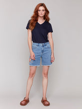 Load image into Gallery viewer, Charlie b Embroidered Fringed Hem Short
