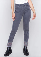 Load image into Gallery viewer, Charlie b Light Grey Jean with Embroidered Hem
