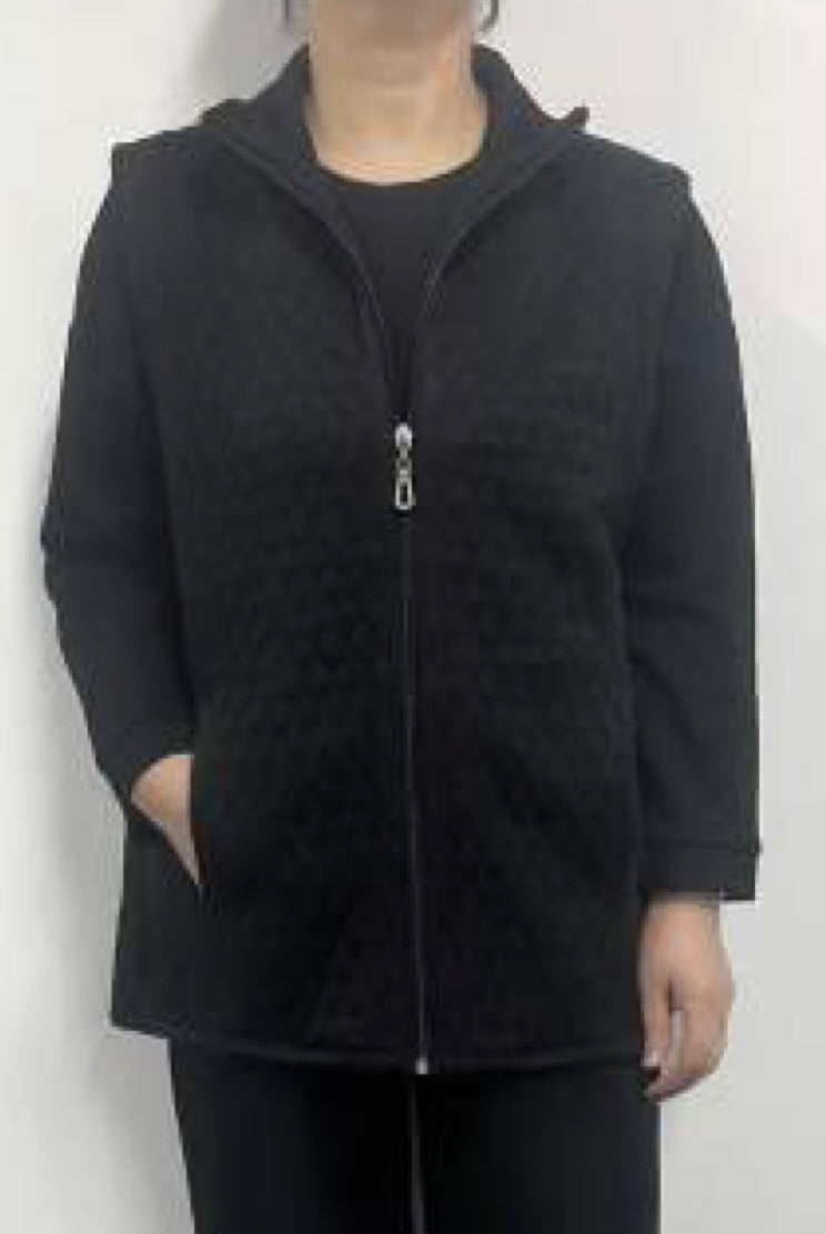 Quilted Classic Vest with Front Slash Pockets and Zip Up Front Closure