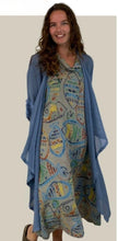Load image into Gallery viewer, Plum Loco Long Gauze Cover Up with a Frayed Edge at Bell Sleeve
