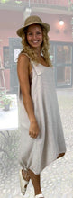 Load image into Gallery viewer, Plum Loco Linen Apron Dress
