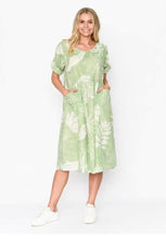Load image into Gallery viewer, One Summer Yvonne Dress with Round neck and Short Sleeves
