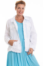 Load image into Gallery viewer, NuLook White Linen/Cotton Jean Jacket

