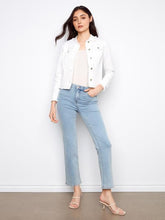 Load image into Gallery viewer, Charlie b Twill Jean Jacket with Frayed Edges
