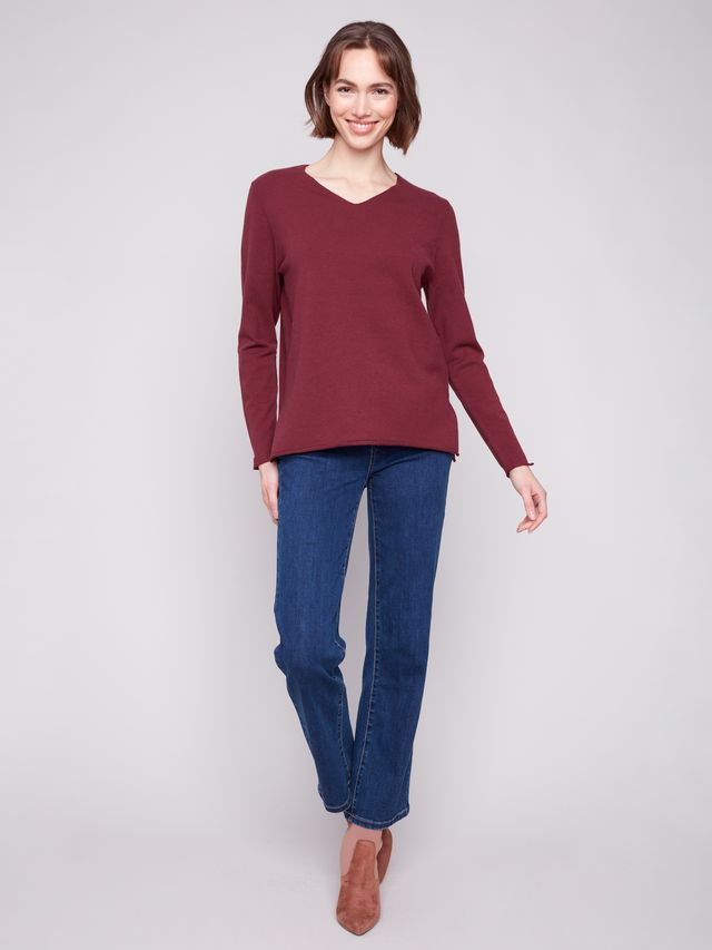 Charlie b Basic V Neck Sweater