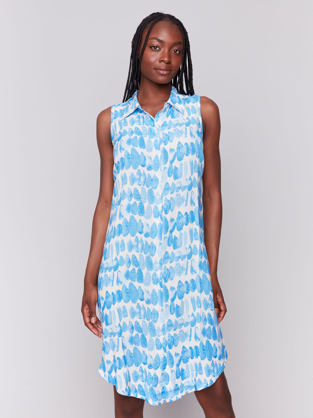 Charlie b Printed Sleeveless Button-Front Dress