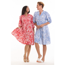 Load image into Gallery viewer, Polynesian Print Dress with Balloon Sleeves and Pockets
