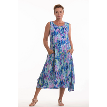 Load image into Gallery viewer, Sleeveless Print Maxi Dress with Front Pockets
