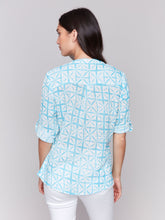 Load image into Gallery viewer, Charlie b Cotton Gauze Half Button Blouse
