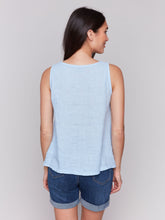 Load image into Gallery viewer, Charlie b Sleeveless Linen Top with Front Slit
