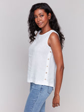 Load image into Gallery viewer, Charlie b Side Button Linen Tank Top
