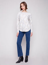 Load image into Gallery viewer, Charle b Printed Round Neck Sweater

