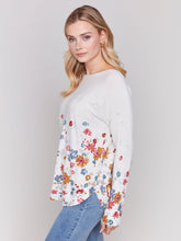 Load image into Gallery viewer, Charlie b Printed Plushy Knit Crew Knit Sweater
