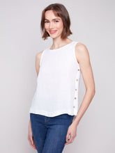 Load image into Gallery viewer, Charlie b Side Button Linen Tank Top

