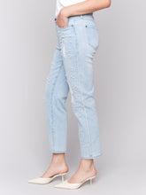 Load image into Gallery viewer, Charlie b Pearl Applique Slim Leg 5 Pocket Jean
