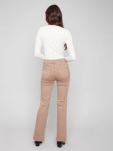 Load image into Gallery viewer, Charlie b Flare Leg Coloured Twill Pants with Buttons at Side Pocket

