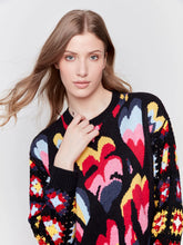 Load image into Gallery viewer, Charlie b Jaquard Print Sweater with Crochet Sleeves
