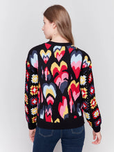 Load image into Gallery viewer, Charlie b Jaquard Print Sweater with Crochet Sleeves
