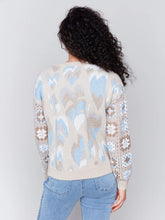 Load image into Gallery viewer, Charlie b Jaquard Print Sweater with Crochet Sleeves
