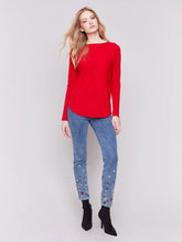 Load image into Gallery viewer, Charlie b Knit Sweater with Lace Up Cuffs
