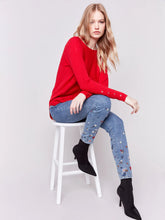Load image into Gallery viewer, Charlie b Knit Sweater with Lace Up Cuffs
