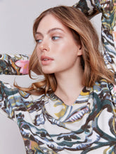 Load image into Gallery viewer, Charlie b Printed V-Neck Sweater
