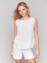 Load image into Gallery viewer, Charlie b Sleeveless Linen Top with Side Ties
