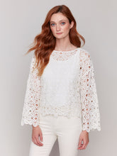 Load image into Gallery viewer, Charlie b 3/4 Sleeve Crochet Top
