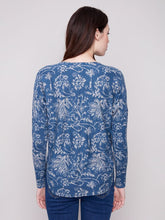 Load image into Gallery viewer, Charle b Printed Round Neck Sweater
