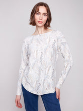 Load image into Gallery viewer, Charle b Printed Round Neck Sweater

