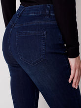 Load image into Gallery viewer, Charlie b Stretch Denim Flare Pant with Assymetrical Opening at Hem
