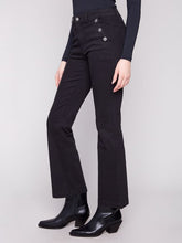 Load image into Gallery viewer, Charlie b Flare Leg Coloured Twill Pants with Buttons at Side Pocket
