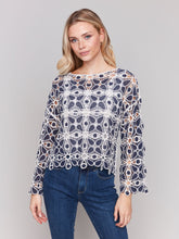 Load image into Gallery viewer, Charlie b 3/4 Sleeve Crochet Top
