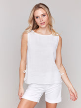 Load image into Gallery viewer, Charlie b Sleeveless Linen Top with Side Ties
