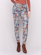 Load image into Gallery viewer, Charlie b Crinkled Printed Suede Pull-on Pant
