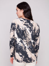 Load image into Gallery viewer, Charle b Printed Round Neck Sweater
