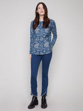 Load image into Gallery viewer, Charle b Printed Round Neck Sweater
