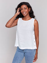 Load image into Gallery viewer, Charlie b Side Button Linen Tank Top

