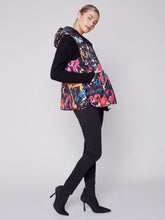 Load image into Gallery viewer, Charlie b Quilted Printed  Puffer Vest with Side Buttons
