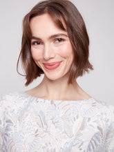 Load image into Gallery viewer, Charle b Printed Round Neck Sweater
