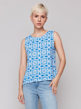 Load image into Gallery viewer, Charlie b Printed Sleeveless Linen Top with Side Ties
