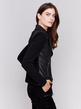 Load image into Gallery viewer, Charlie b Vintage Faux Leather and Rib Knit Combo Perfecto Jacket
