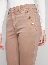 Load image into Gallery viewer, Charlie b Flare Leg Coloured Twill Pants with Buttons at Side Pocket
