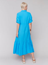 Load image into Gallery viewer, Charlie b Short Sleeve Buttoned Front Long Woven Dress
