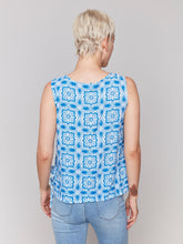 Load image into Gallery viewer, Charlie b Printed Sleeveless Linen Top with Side Ties
