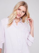 Load image into Gallery viewer, Charlie b Long Linen Shirt with Patch Pocket
