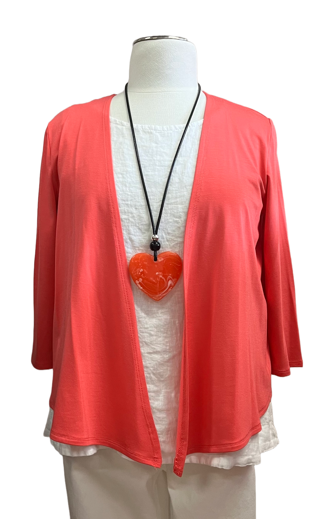 Coral Pure Essence 3/4 Sleeve Cover-Up